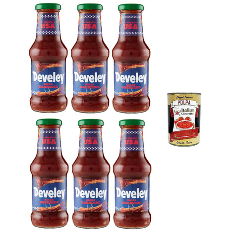 Italian Gourmet Salsa Barbecue Souce Glasflasche 6x 250 ml inkl. Italian Gourmet polpa 400g Original italienisch