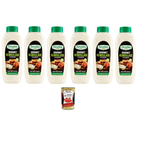 Salsa Gourmet Remoulade Con Cetrioli squeeze mit Gurken 6x 875ml Original italienisch inkl. Italian Gourmet Polpa 400g
