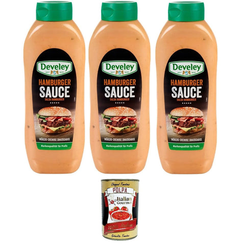 Italian Gourmet Salsa Hamburger Squeeze Sauce 3x 875 ml inkl. Italian Gourmet polpa 400g Original italienisch