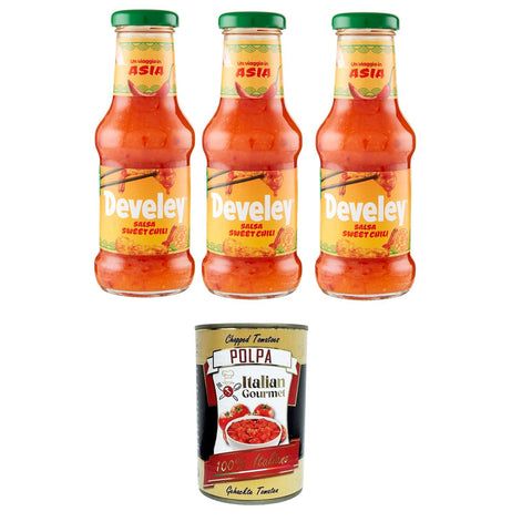Italian Gourmet Salsa Sauce Sweet Chili Süß - saure Soße 3x250 ml inkl. Italian Gourmet polpa 400g Original italienisch