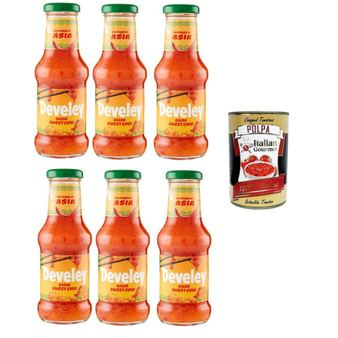 Salsa Sauce Sweet Chili Süß-saure Soße 6x250 ml Original italienisch inkl. Italian Gourmet Polpa 400g