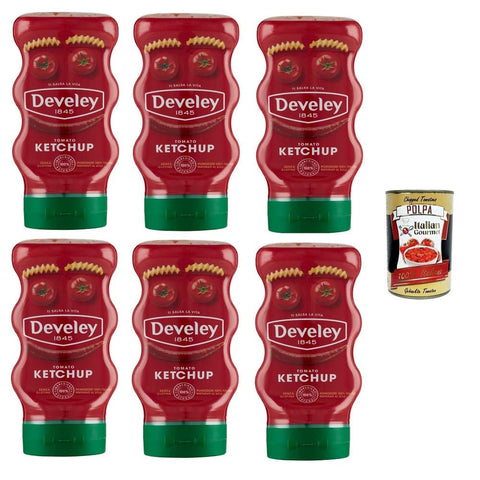 Tomaten-Ketchup-Sauce Wiederverschließbare Verpackung 6x 250ml Original italienisch inkl. Italian Gourmet Polpa 400g
