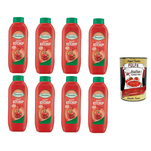 Tomaten Ketchup - Sauce Wiederverschließbare Verpackung 8x 875ml inkl. Italian Gourmet polpa 400g Original italienisch