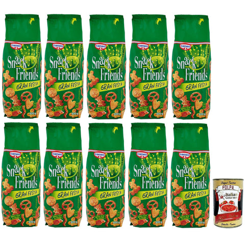 Cameo Snack Friends Gran Festa, Mischung aus Brezeln, Salzige Snacks Beutel 10x 400g inkl. Italian Gourmet Polpa di Pomodoro 400g Dose Original italienisch