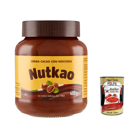 Nutkao Crema Cacao con Nocciole, Streichfähige Creme Kakao mit Haselnüssen 3x400g Original italienisch Aufstrich