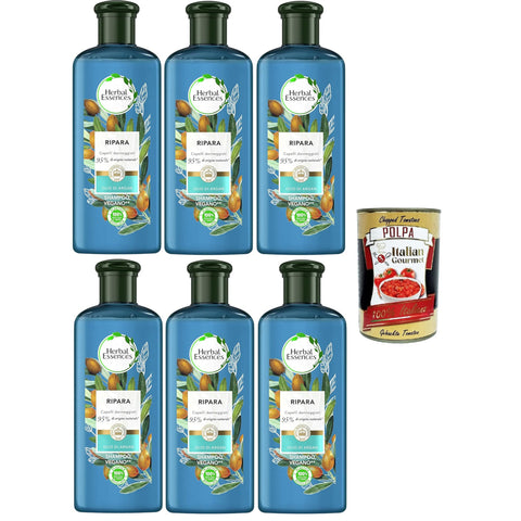Arganöl-Shampoo repariert geschädigtes Haar, in Zusammenarbeit mit den Royal Botanic Gardens of Kew - 6x250 ml Original italienisch inkl. Italian Gourmet Polpa 400g