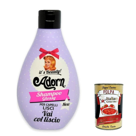Adorn Vai col liscio, shampoo per capelli lisci, Shampoo für glattes Haar 250ml 6x Original italienisch inkl. Italian Gourmet Polpa 400g