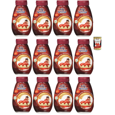 Fabbri Topping sauce Frutti di bosco, Beeren für Eis, Desserts und Kaffee Gluten - frei gebrauchsfertige Sauce 12x 225g inkl. Italian Gourmet polpa 400g Original italienisch