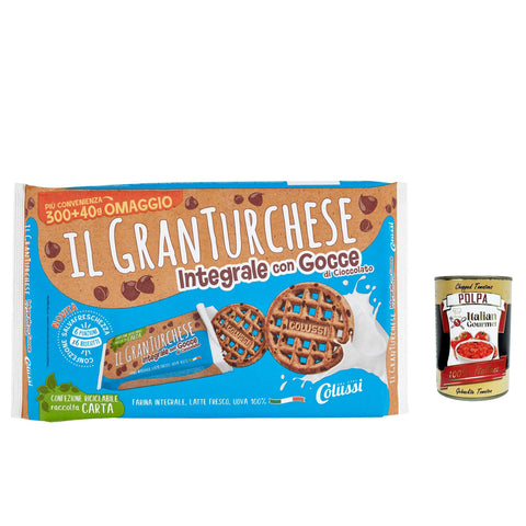 Colussi Granturchese Con Farina Integrale e Gocce di Cioccolato mit Vollkornmehl und Schokoladenstückchen Kekse cookie 6x340g Original italienisch