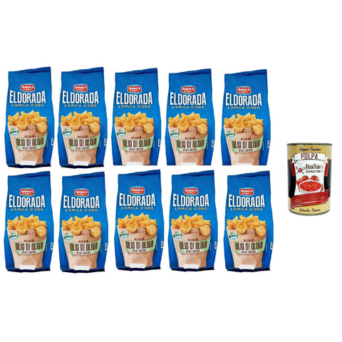 Amica chips Eldorada Chips mit Olivenöl Kartoffelchips gesalzen Kartoffel 10x 130g inkl. Italian Gourmet polpa 400g Original italienisch