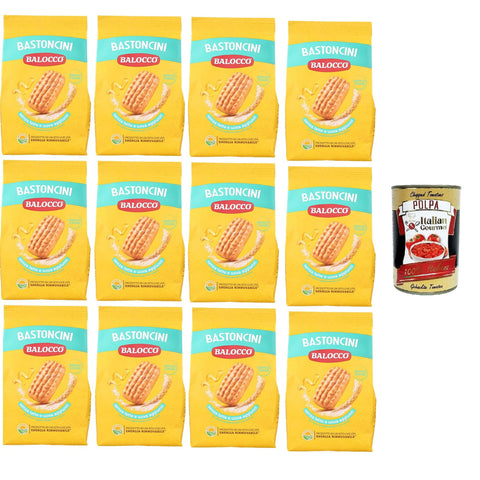 Balocco Bastoncini Kekse zum Frühstück biscuits cookies kuchen 12x 350g inkl. Italian Gourmet polpa 400g Original italienisch