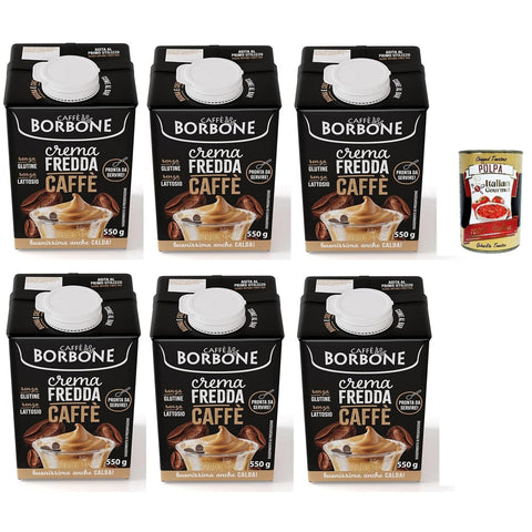 Caffè Borbone Kaffeecreme Sahne auf Milchbasis mit laktosefreiem, löslichem Kaffee 6x Original italienisch Gebäck