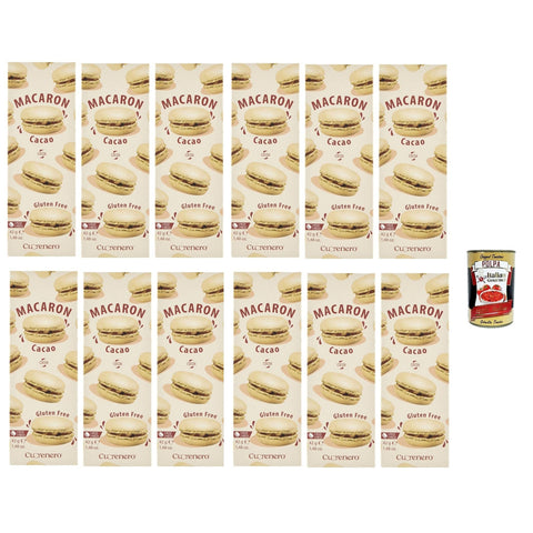 Cuorenero Macaron Cacao, gluten frei, gluten free, Kosher, Macaron Kakaocreme 12x 42g Original italienisch inkl. Italian Gourmet Polpa 400g