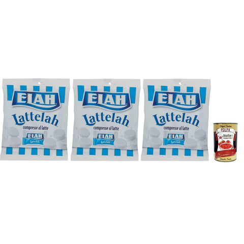 Elah caramelle Lattelah, Süßigkeiten Milchbonbons gefüllt mit Milch und Magerjoghurt 3x100g Original italienisch Gebäck