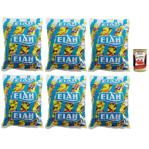 ELAH Cubik Toffee La caramella classica Mou al latte, Die Italienisch Klassische Milch Mou Süßigkeiten, bonbons lollies, 6x 1Kg Original italienisch inkl. Italian Gourmet Polpa 400g