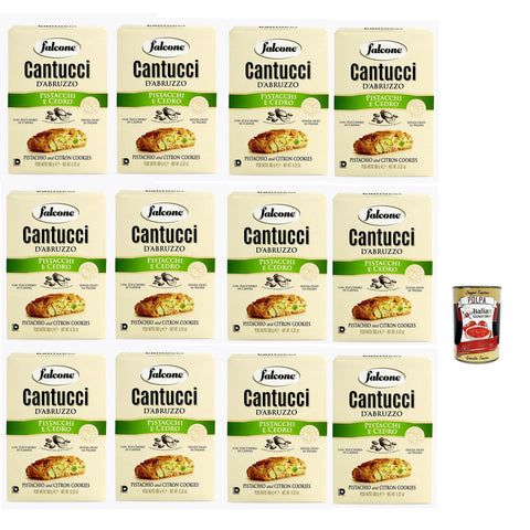 Falcone Cantucci al Pistacchio e Cedro, Kekse mit Pistazien Ceder-Zitrone aus Italien, insgesamt Gebäckstücke, 12x 200g Original italienisch inkl. Italian Gourmet Polpa 400g