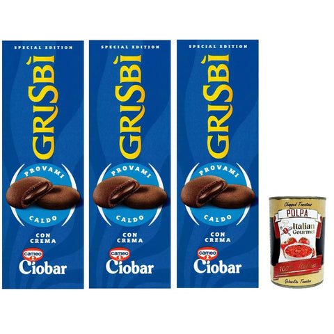 GRISBÌ Grisbi Crema Ciobar, Biscotti Frolle Ripiene di Morbida Crema al Ciobar 3x112g Original italienisch Kekse