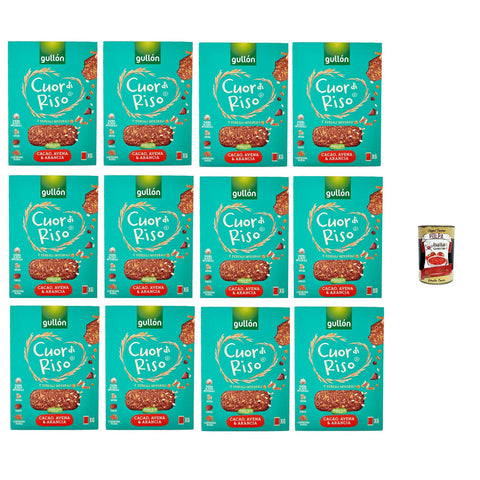 Gullón Cuor di Riso e Cereali Integrali Avena, Segale & farro, kekse mit Hafer, Roggen und geschrieben 12x 250 g inkl. Italian Gourmet polpa 400g Original italienisch