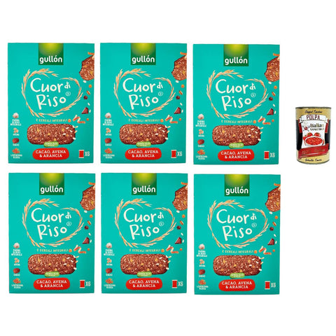 Gullon Gullón Cuor di Riso e Cereali Integrali Avena, Segale & farro, kekse mit Hafer, Roggen und geschrieben 6x 250 g Original italienisch inkl. Italian Gourmet Polpa 400g