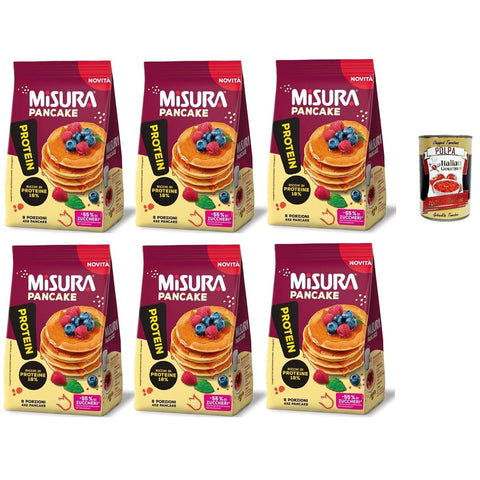 Misura Protein Pancake, Proteinreiche Pfannkuchen, Packung, Jede Packung enthält 8 Einzelportionen, zum Verzehr bereit + IItalian Gourmet polpa 400g 6x 200g Original italienisch