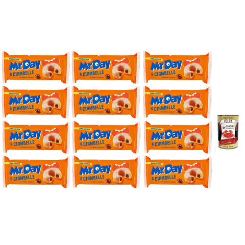 Mr.Day Ciambella Cioccolato Ciambella con ripieno di crema al cioccolato senza lattosio, Donut mit Schokoladencremefüllung, kuchen laktosefrei 12x 300g Original italienisch inkl. Italian Gourmet Polpa 400g