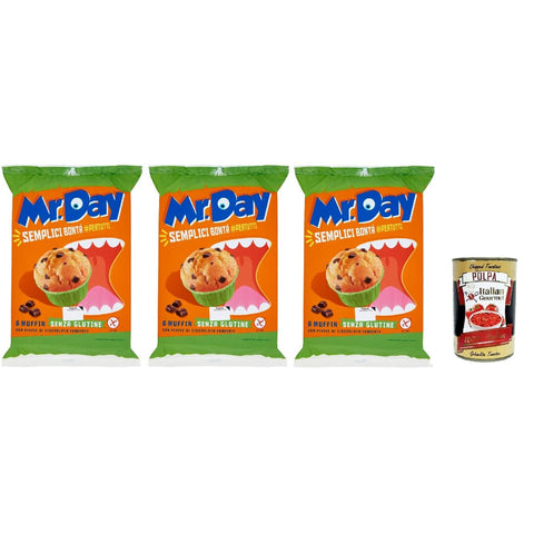 MR. DAY Mr.Day Glutenfreie Muffins mit dunklen Schokoladennuggets, laktosefreier und palmölfreier Snack 1 Stk Original italienisch Gebäck