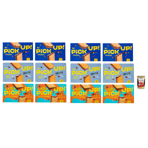 Pick Up Testpaket, Milchschokoladentafel im Doppelkeks, Packung, Jede Packung enthält 4 Kekse à 28g 12x 112g inkl. Italian Gourmet Polpa di Pomodoro 400g Dose Original italienisch