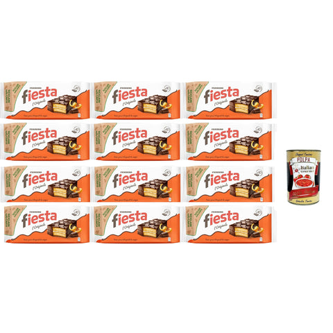 Fiesta 10 Snacks Schwammkuchen mit Schokolade, zartem orangefarbenem Geschmack 12x360g Original italienisch Gebäck