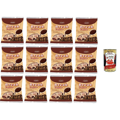 Crispo Break Coffee Break Kaffeebeutel Mit Kaffee gefülltes Schokoladendragee 12x 90g Original italienisch inkl. Italian Gourmet Polpa 400g