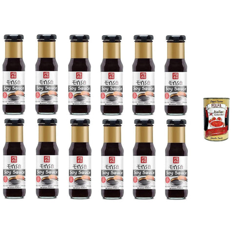 Enso Salsa di Soia Sojasauce 12x150 ml inkl. Italian Gourmet Polpa di Pomodoro 400g Original italienisch