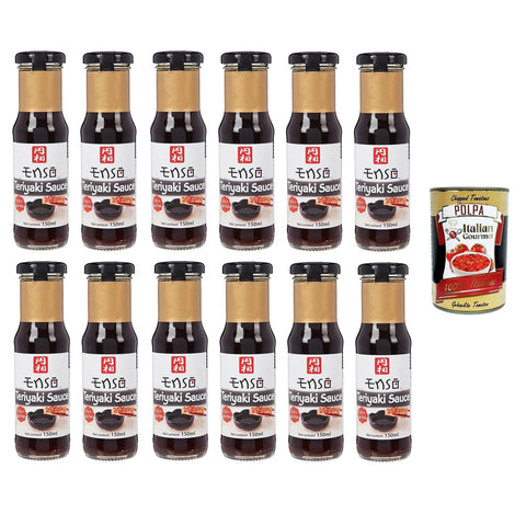 Enso Salsa Teriyaki Sauce cuisine 12x150ml Original italienisch inkl. Italian Gourmet Polpa di Pomodoro 400g