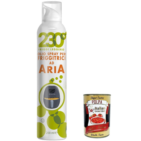 SPRAYLEGGERO olio per air fryer, Sprühen Sie Öl für Luftbraten, mit Sonnenblumenöl, Avocadoöl und Reisöl, hoher Öl 6x 200 ml inkl. Italian Gourmet polpa 400g Original italienisch
