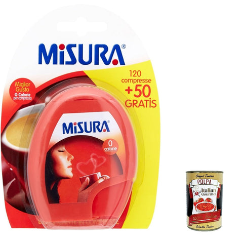 Misura Edulcorante Tafelsüße, Zuckerersatz 170 Tabletten 14,45 G 6x Original italienisch inkl. Italian Gourmet Polpa 400g