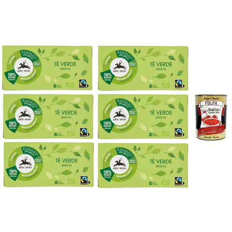 Alce Nero Tè Verde Rinfrescante e aromatico Grüner Tee Erfrischend und aromatisch 6x35g Original italienisch Getränk