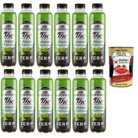 San Benedetto The' Verde Matcha Zero Grüner Tee Matcha Zero 12x400ml Original italienisch Getränk