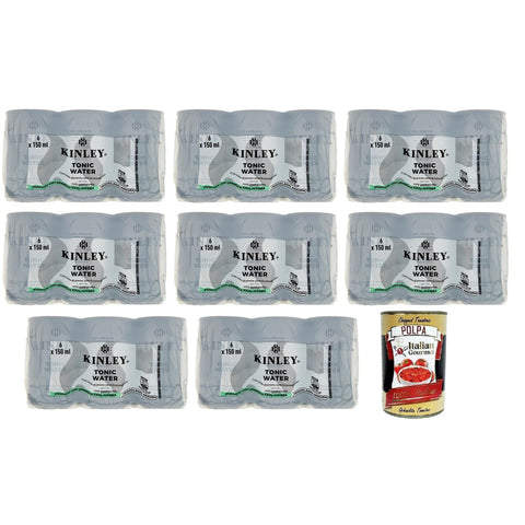 Kinley Tonic Water, Kohlensäurehaltiges Getränk mit einem intensiven und erfrischenden Geschmack 48x150ml Original italienisch