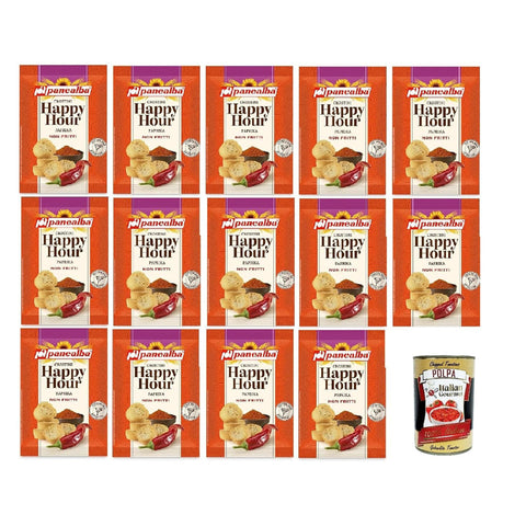 Panealba Happy Hour alla Paprika 50gr, Paprika-Crostini 14x 50g Original italienisch inkl. Italian Gourmet Polpa 400g