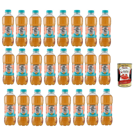 San Benedetto Thè Deteinato Pesca, entkoffeiniert Eistee The' Pfirsch PET Einweg 24x500ml Original italienisch Getränk
