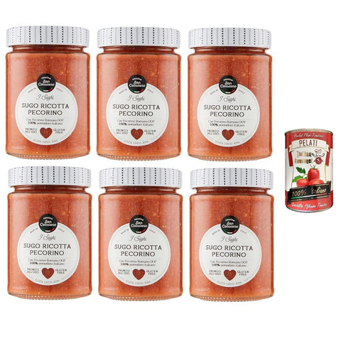 Cascina San CASSIANO Ricotta-Pecorino-Sauce 290 g 6x italienisch Original Pastasauce + kostenlos pelati 400 g