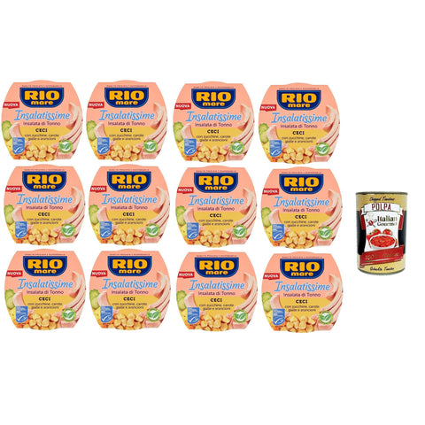 Rio Mare Insalatissime di tonno Gusto Ceci ready to eat Tuna salad Thunfischsalat mit Kichererbsen Zucchini und Karotten Fertiggerichte 12x160 g italienisch