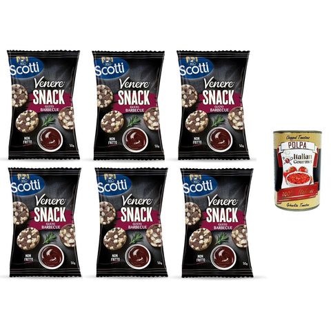 Scotti Rice Snack Venere Barbecue, brauner Reis 6x50g Original italienisch