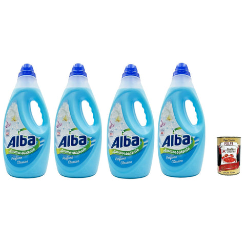 Alba Ammorbidente Classic, Weichspüler, 33 Wäschen, 4x1850 ml Flüssiger Weichspüler italienisch Original