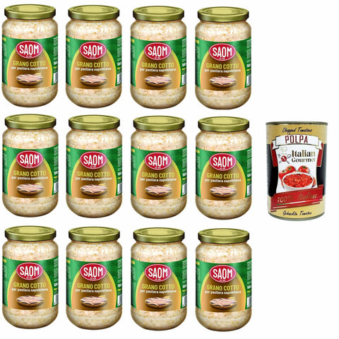 Saom Grano Cotto per Pastiera Napoletana gekochter Weizen für neapolitanische Pastiera 12x560g Original italienisch Zutat