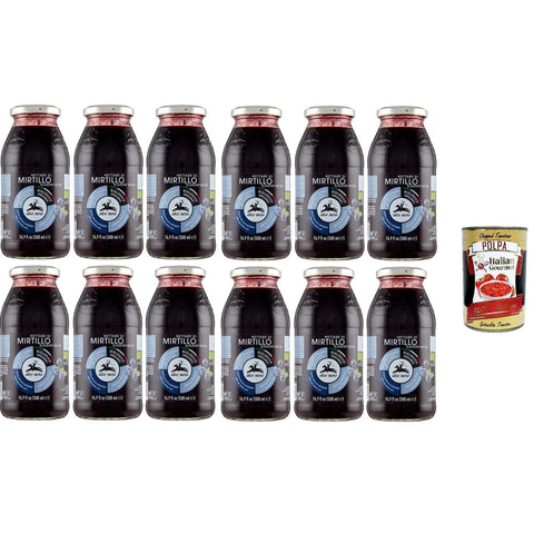 Alce Nero Nettare Di Mirtillo Blaubeernektar 500 ml 12x italienisch Original Pastasauce + kostenlos polpa 400 g