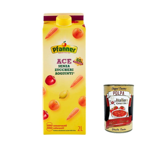 Pfanner Fruchtsaft saft ACE senza zuccheri aggiunti, Ohne Zuckerzucker, Papierpaket 2 Lt Fruchtsäfte italienisch Original
