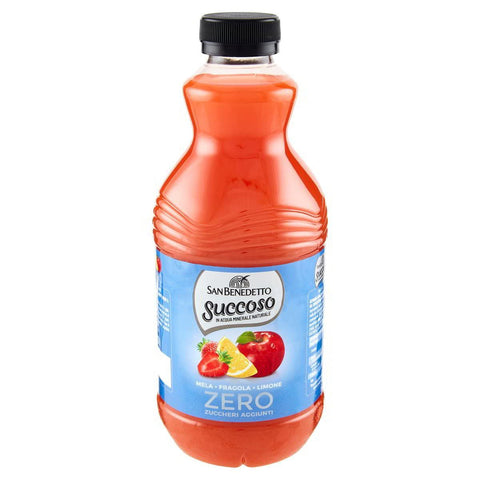 San Benedetto Succoso zero Mela arancia e fragola PET Apfel Orange und Erdbeere ohne zucker Fruchtsaft saft 90 cl 6x italienisch Original