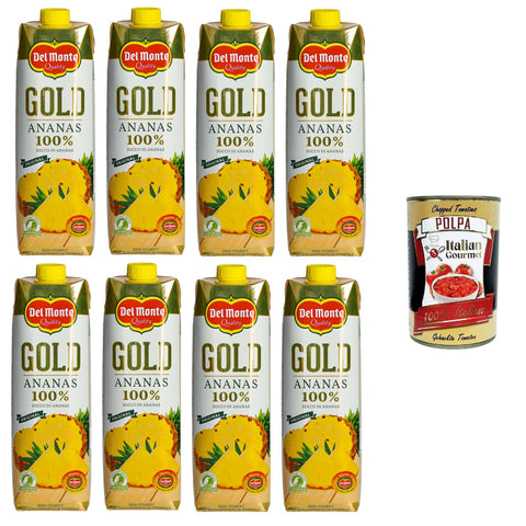 Del Monte Gold 100% Ananas, Ananassaft 8 x 1 lt Fruchtsäfte italienisch Original