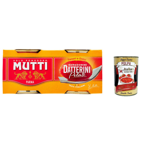 Mutti Datterini Pelati, datterini geschälte Tomaten sauce, 100% Italienisch 440 g (2x 220 g) Original