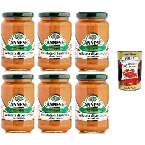 Annese Vellutata di Lenticchie Dekorierte Linsencremesuppe 6x360 gr Gemüse italienisch Original