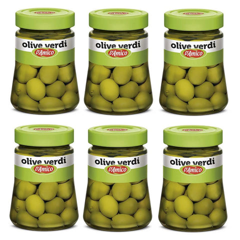 D'amico Olive Verdi in Salamoia Grüne Oliven in Salzlake 300 g Gemüsegerichte italienisch Original